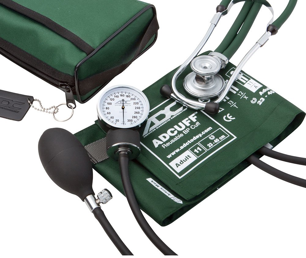 FRAD 768 641 11DG ADC Pro's Combo II Sprague Pocket Aneroid Kit Dark Green