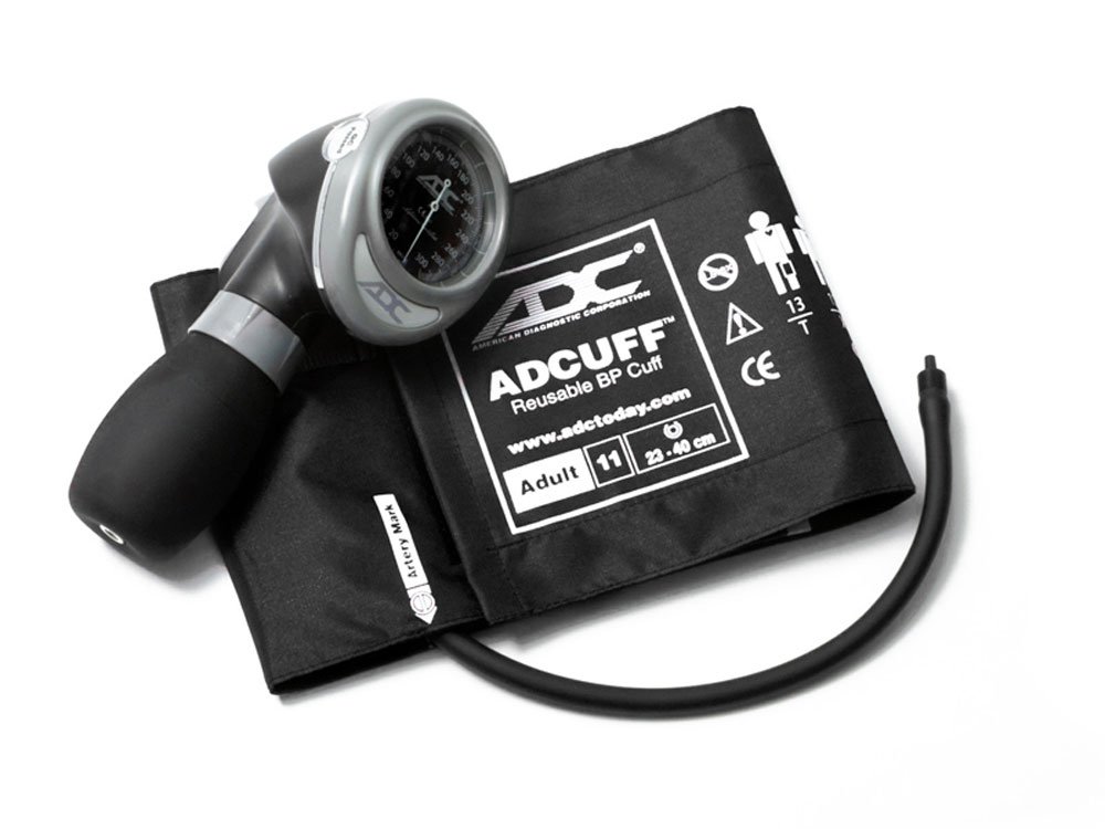 FRAD 703 11ABK ADC Palm Style Sphygmomanometer Adult (23 40 Cm) Black ADC