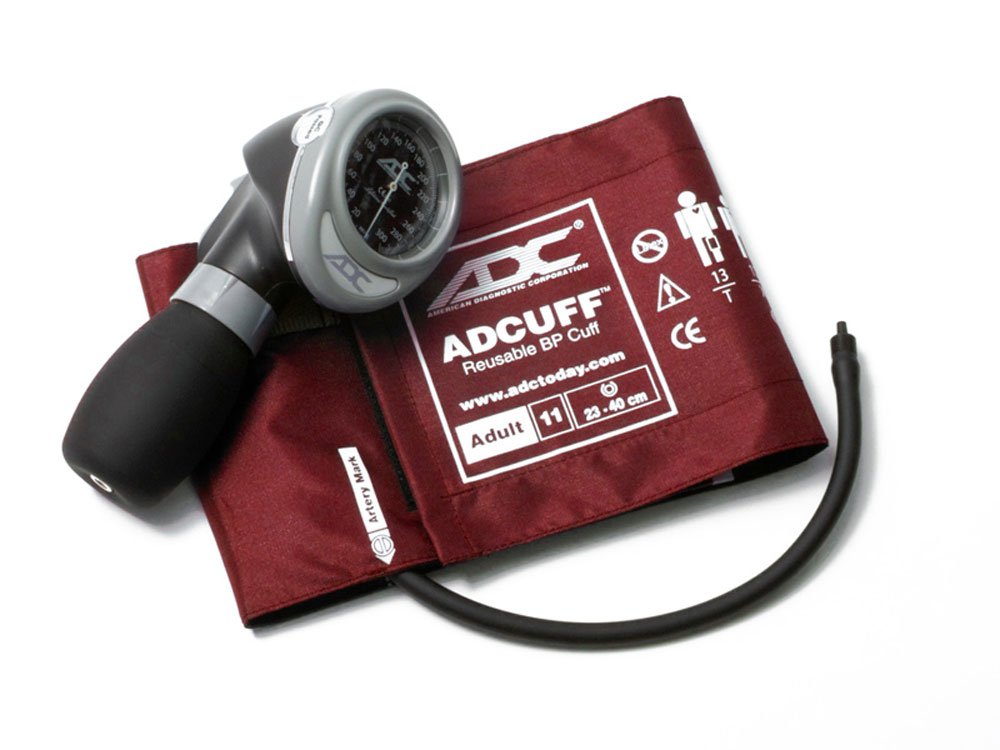 FRAD 703 11AR ADC Palm Style Sphygmomanometer Adult (23 40 Cm) Red